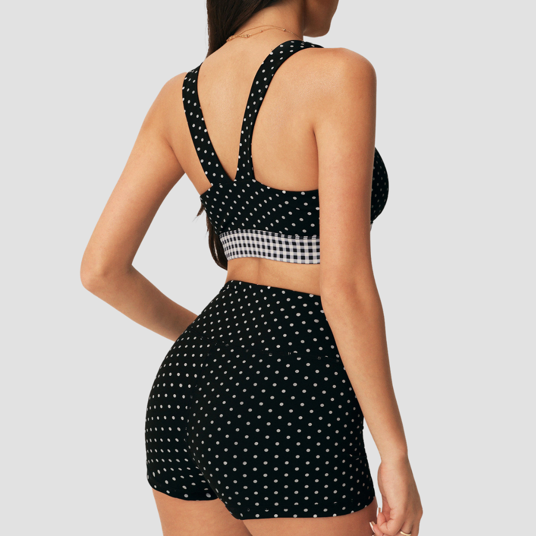 Wholesale Women's Polka Dot Pilates Set – Sports Top & Shorts
