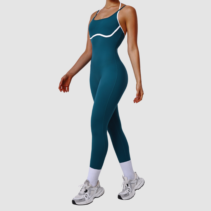 Wholesale women's elastic tight-fitting yoga jumpsuit