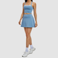 Wholesale solid color vest+short skirt quick drying tennis set