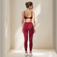 Wholesale Women's Naked-Feel Seam-Detail Sports Bra & Leggings Set – Contrast Stitch Sculpting 2-Piece Yoga Set