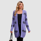 Wholesale Women's V-Neck Long Sleeve Halloween Witch Pumpkin Jacquard Cardigan