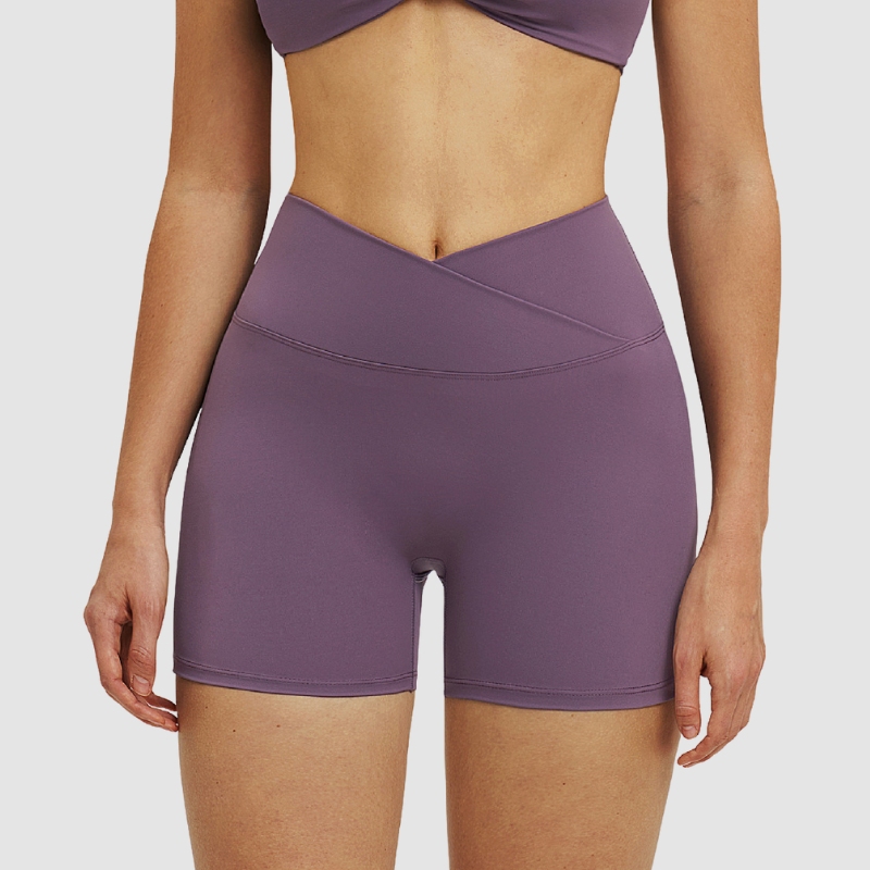 Wholesale high-waisted cross-waistband shorts