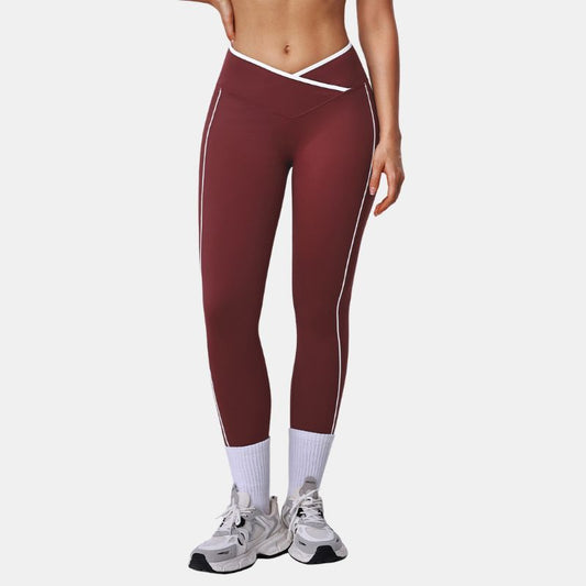 Wholesale womens contrast cross high waist | Wonderxfans bulk activewear