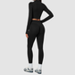 Wholesale Women's Cropped Stand-Collar Jacket & Leggings Yoga Set