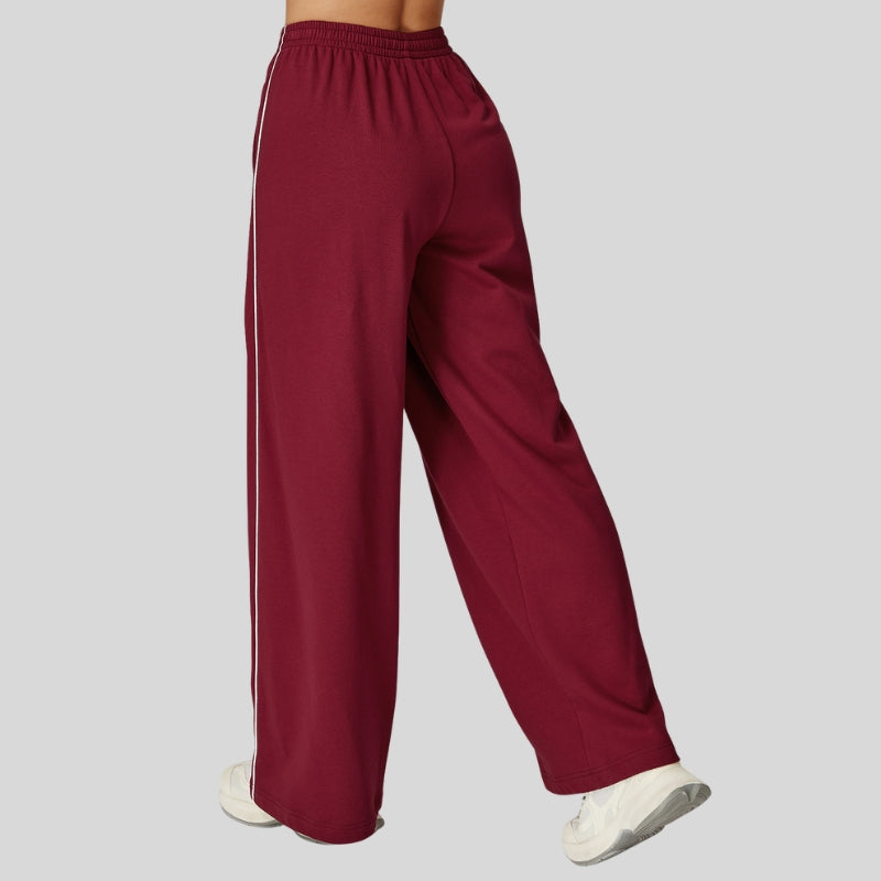 Loose-fitting striped color-blocked sweatpants
