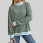 Wholesale Brushed Striped Long Sleeve Pullover – Loose Contrast Color Top