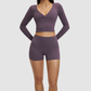 Wholesale long sleeved top+high-heeled tight shorts | Wonderxfans bulk activewear