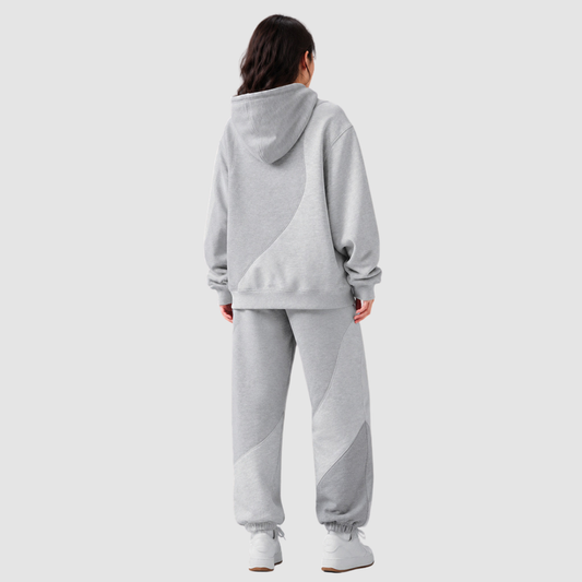 Wholesale Women's Colorblock Hooded Sweatshirt & Jogger Pants Set