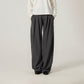 Pleated curved knife high-waisted dress pants