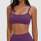 Wholesale Brushed Double-Strap Sports Bra – Open-Back Seam-Detail Yoga Bra with Chest Pad
