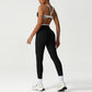 Cross-Back Color-Blocked Bra + High-Waisted Butt-Lifting Leggings 2-Piece Set