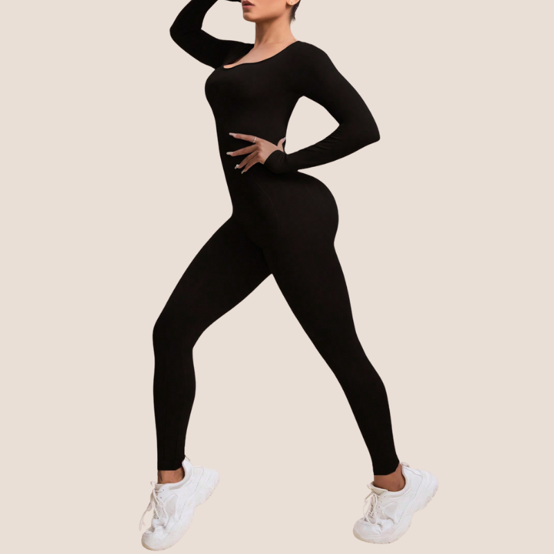 Women's long-sleeve yoga jumpsuit