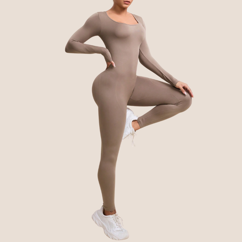 Women's long-sleeve yoga jumpsuit