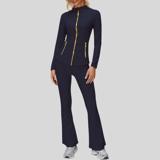 Wholesale High-Waist Flare Legging with Stand | Wonderxfans bulk activewear
