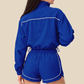 Wholesale Women's Activewear Stand-Collar Zip Jacket & Hip-Lift Shorts Two-Piece Set