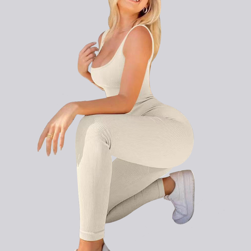 Women's single-layer long pants yoga jumpsuit