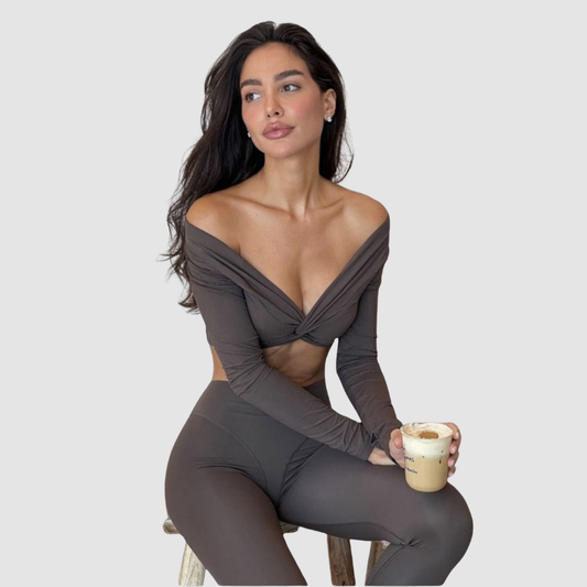 Wholesale High-Elasticity Quick-Dry V-Neck Cropped Yoga | Wonderxfans bulk activewear