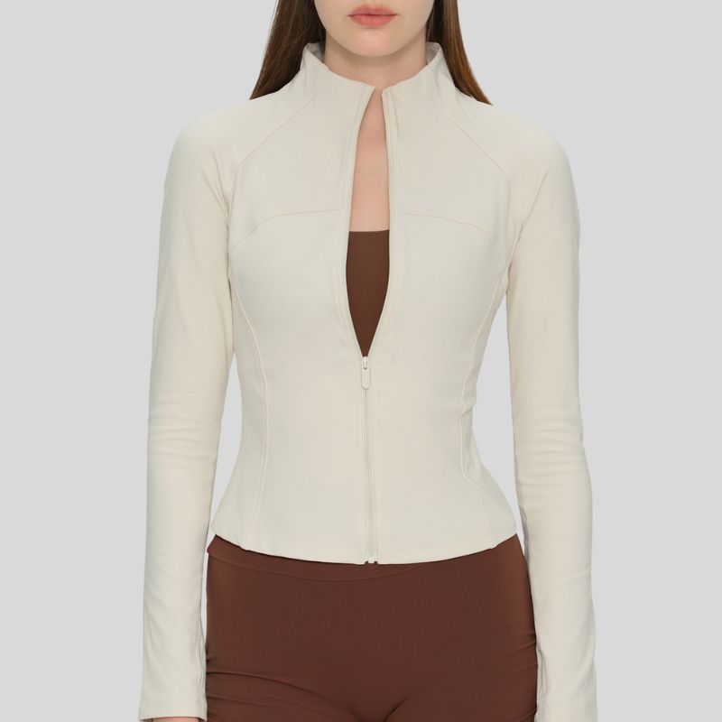 Stand-up collar fleece-lined warm coat