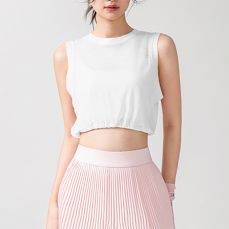 Wholesale Women's Crop Sleeveless Yoga Top – Quick-Dry Breathable Rayon Blend