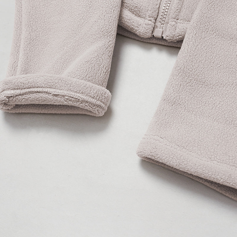 Shearling outdoor high-neck slim-fit warm jacket