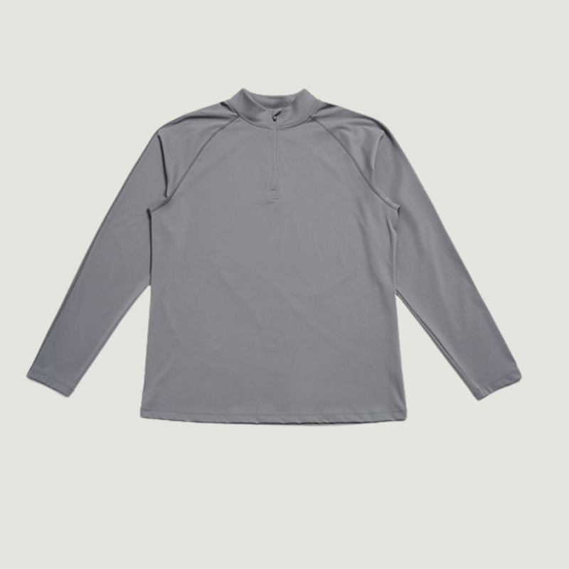 Wholesale Men's Half-Zip Mock Neck Long Sleeve Athletic Top – Moisture-Wicking Gym Fitness Training Shirt