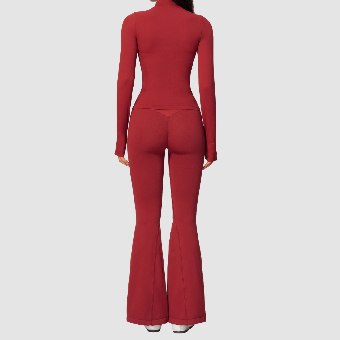 Wholesale Women's Zip-Front Jacket & Flared Yoga Pants Set
