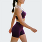 Wholesale Women's Seamless Yoga Set: Sports Bra & Biker Shorts – Butt-Lifting Breathable Pilates Training w/ Chest Pad