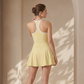 Wholesale I-Shape backless Naked-Feel Sports Bra & Tennis Skirt Set
