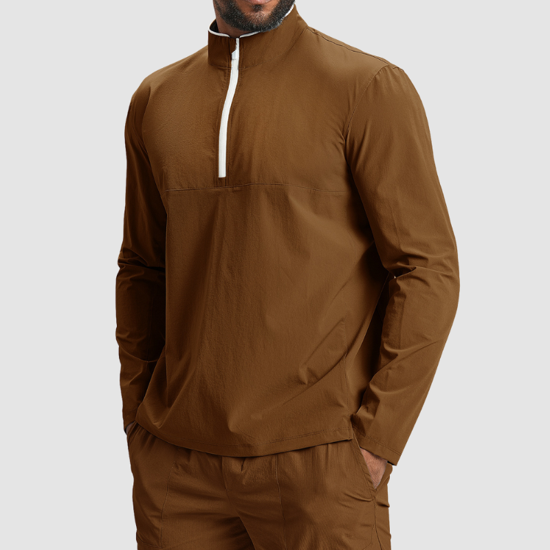 Wholesale Men Eco-friendly Recycled Contrast Color Zip-up Jacket