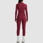 Women's Activewear Zip-up Long-Sleeve Jacket & Straight-Leg Pants Yoga Set