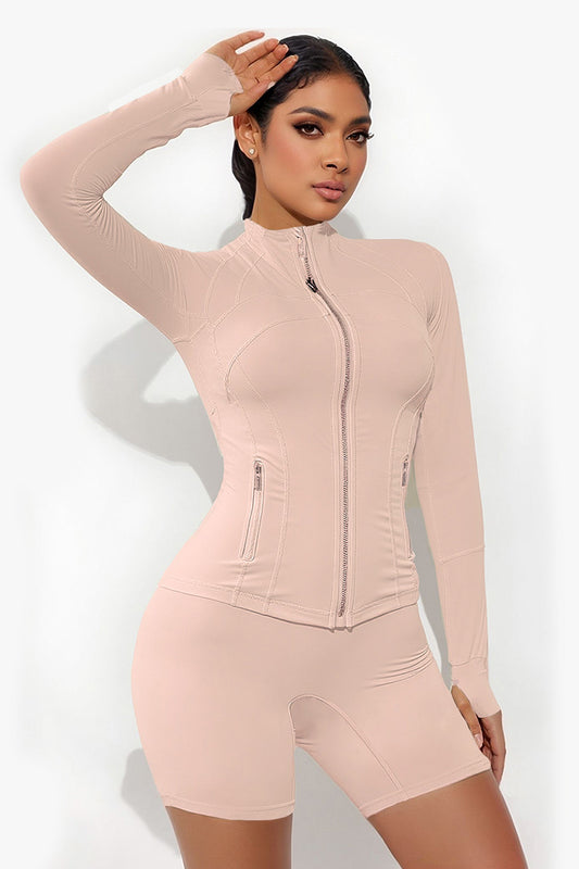 Wholesale Slimming nude running fitness zipper | Wonderxfans bulk activewear