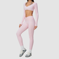 Wholesale Women's Brushed Long-Sleeve Top + Leggings Sports Set