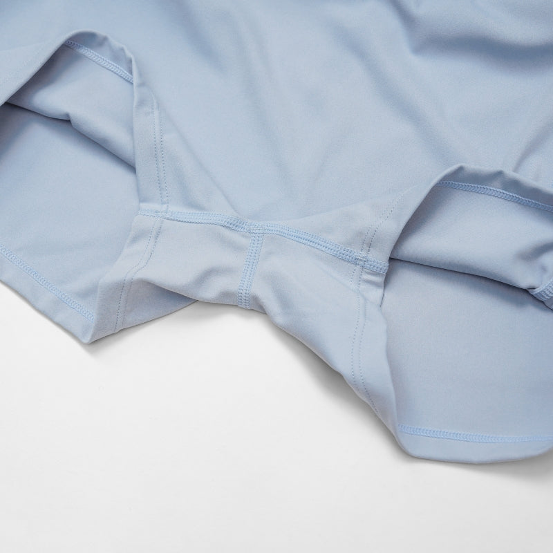 Fake two-piece contrasting skirt with anti-exposure design