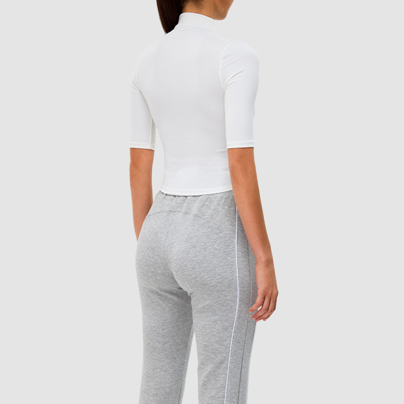 Wholesale high-neck mid-length sleeve fitness top