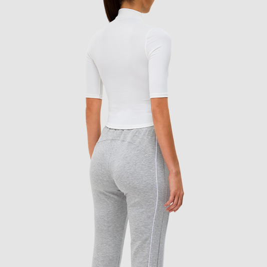 Wholesale high-neck mid-length sleeve fitness top | Wonderxfans bulk activewear
