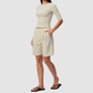 Wholesale Women’s Mid-Sleeve Top & Shorts Yoga Set