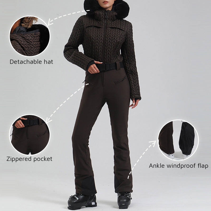 Women's Windproof and Waterproof Ski Jumpsuit
