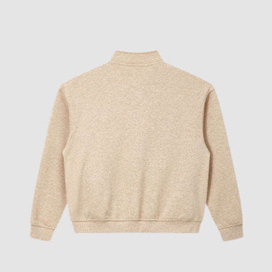 Wholesale Men’s Relaxed Half-Zip Polo Sweatshirt – Windproof Cotton Blend
