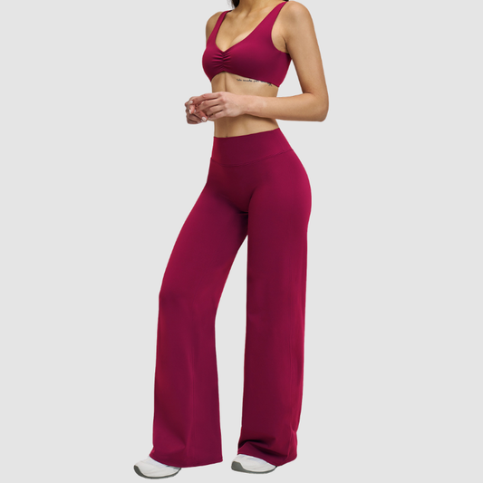 Wholesale Backless sports bra+High-waisted flared pants | Wonderxfans bulk activewear