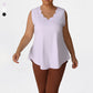 Women's Plus Size Wavy Hem V-Neck Sleeveless Yoga Tank Top