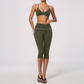 Wholesale Women's Colorblock Yoga Set: Sports Bra & Capri Pants – Tummy Control Butt Lift