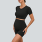 Pregnant women's yoga shorts and short-sleeve two-piece set