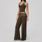 Wholesale Women's Polka Dot & Stripe Yoga Set Tank Top & Wide-Leg Pants w/ Chest Pad