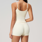 Wholesale Women's Brushed Tank Top & Booty-Lift Shorts Set – Seam-Detail Naked-Feel Yoga 2-Piece Set