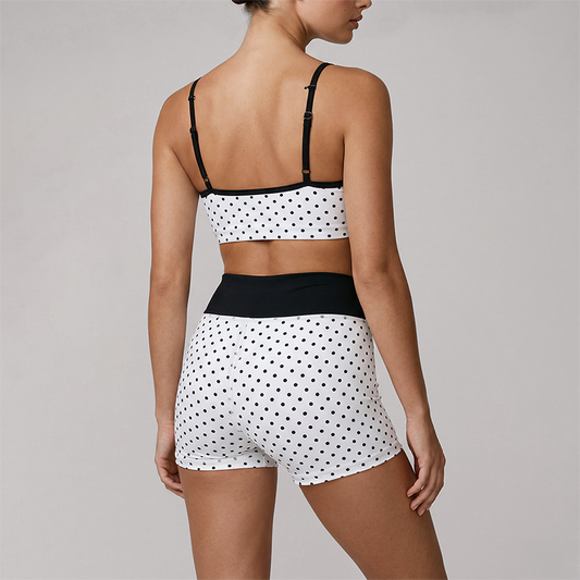 Wholesale Wave Point Quick Dry Naked Feel Vest+High Waist Short Set (Pre-sale)
