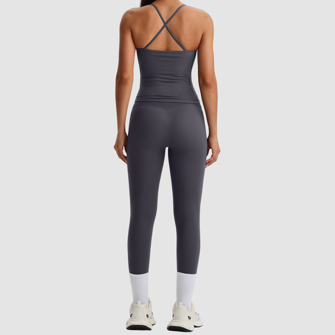 Women's Activewear Padded Sleeveless Top & Straight-Leg Pants Yoga Set