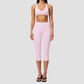 Wholesale Women V-Neck Crisscross Back High Waist Butt Lift Cropped Pants Sports Set