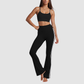 Wholesale Women's Contrast Sports Bra & Flare Yoga Pants Set – High-Waist Quick-Dry