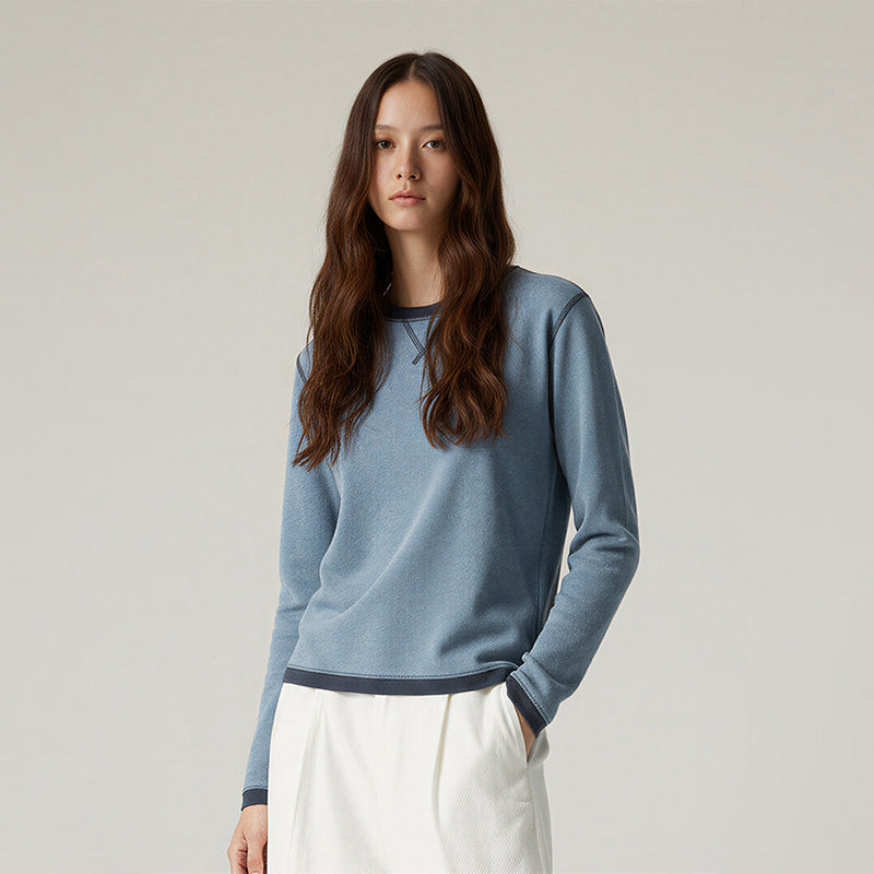 Contrast color quick-drying long-sleeved bottoming T-shirt