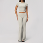 Wholesale Women's Buttery Soft Short Sleeve Crop Top & Flare Pants Yoga Set